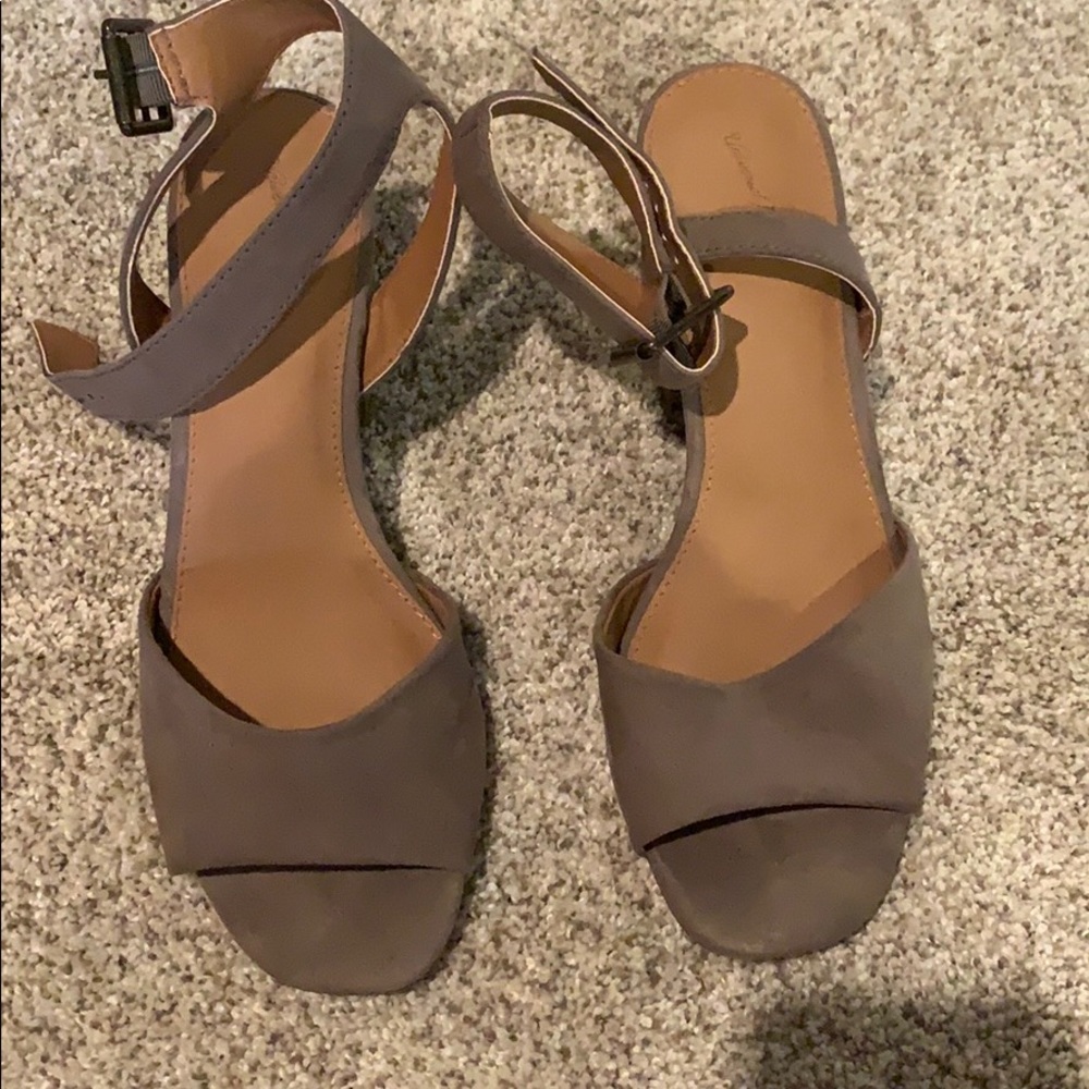 Taupe Block heel sandals